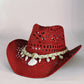 Shell Straw Cowboy Hat Woven Sunshade