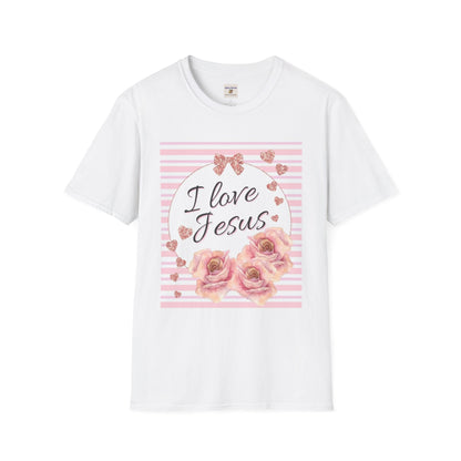 I Love Jesus Floral Unisex T-Shirt