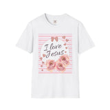 I Love Jesus Floral Unisex T-Shirt