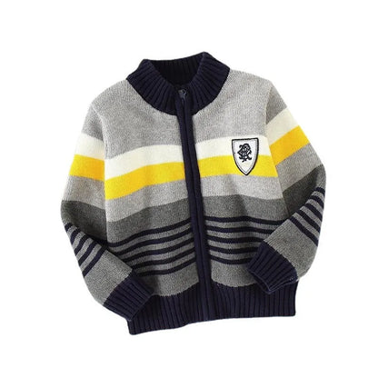 Fleece Sweater Cotton Jacket Children's Cardigan Knitwear Boys Pure Cotton - Enfance-Heureuse