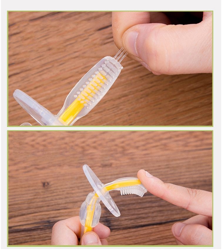 Silicone Baby Toothbrush Kids Teether Training Tool Clear Massager - Enfance-Heureuse