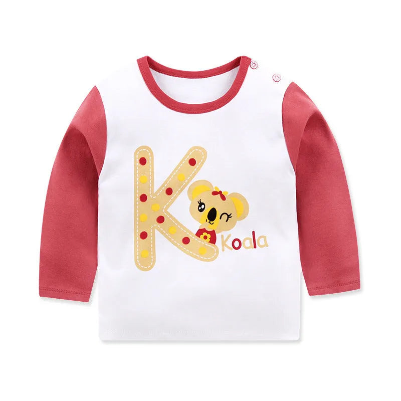 Children's Long-sleeved T-shirt Cotton Single Top - Enfance-Heureuse