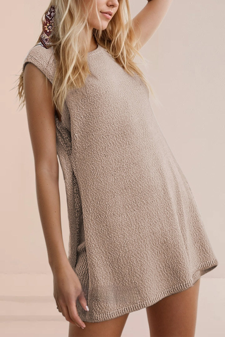 Knitwear Plus Size Slit Vest Suit Women - Enfance-Heureuse