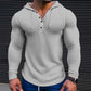 Men's Pullover Casual Long Sleeve T-shirt Waffler Slim Tops Sweat-shirt Solid Color Comfortable Mens Outdoor Streetwear S-3XL - Enfance-Heureuse
