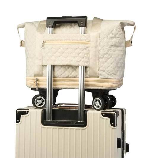 Universal Wheel Rhombus Travel Bag Lightweight Dry Wet Separation Large Capacity Fitness Yoga Bag - Enfance-Heureuse