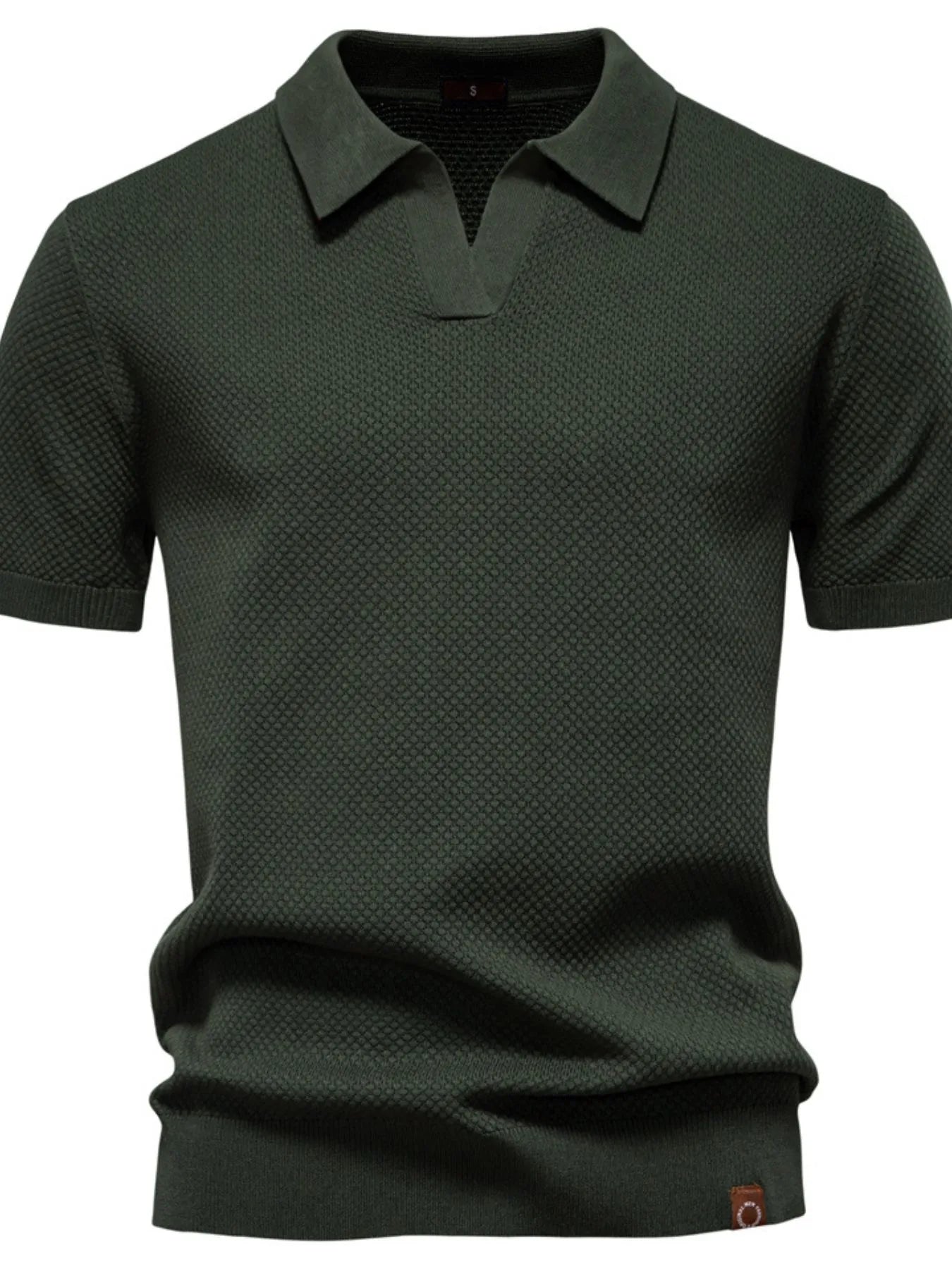 Men's Classic Textured Short Sleeve Polo Shirt - Enfance-Heureuse