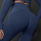 High Waist Seamless Yoga Pants Women's Solid Color Full Length Leggings Fitness Hip Up Running Sport Gym Legging Outfits - Enfance-Heureuse