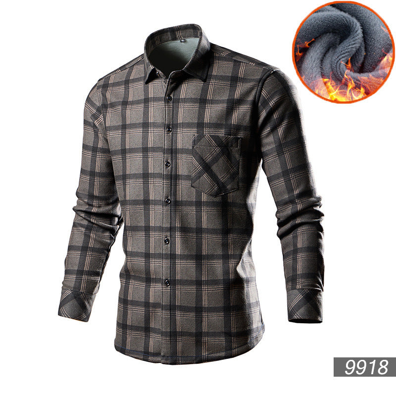 Men's Trendy Fleece-lined Thick Warm Trendy Shirt - Enfance-Heureuse