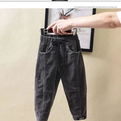 Children's Handsome Corduroy Casual Pants Winter Clothes - Enfance-Heureuse