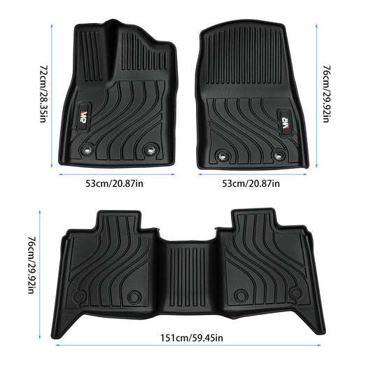 All-Weather TPE Front And Rear Row Floor Liners Floor Mats Fit For Toyota Tundra CrewMax Cab 2022-2025, Custom Fit Tundra Car Mats - Enfance-Heureuse