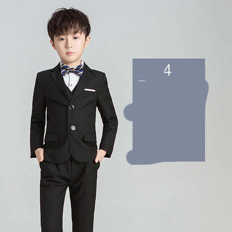 Children's Suit Boys Solid Color Flower Girl Dress Catwalk Performance Clothing - Enfance-Heureuse