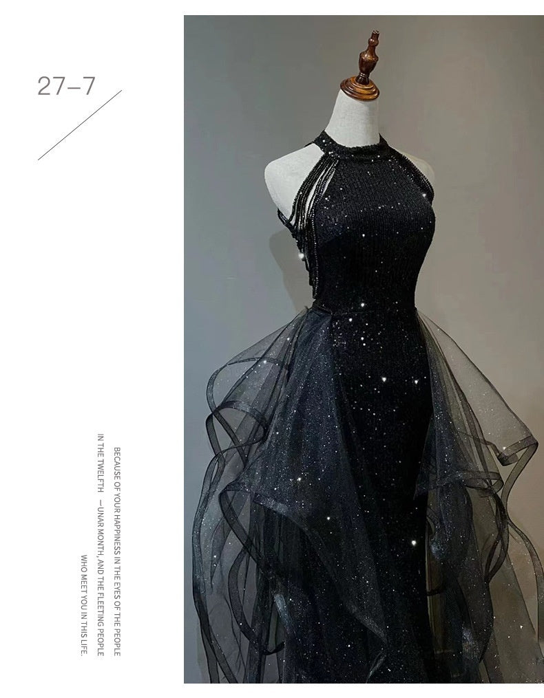 Black Evening Dress For Women - Enfance-Heureuse