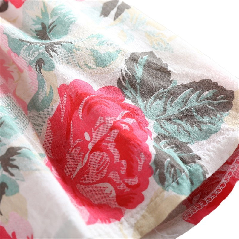 Summer Children Sleeveless Girl Denim Floral Dresses - Enfance-Heureuse