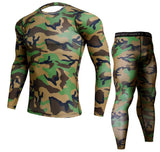 Mens Camouflage Pants & T Shirt Sets Fashion Crossfit T-shirt Compression Brand Clothing Joggers Men Casual Leggings - Enfance-Heureuse