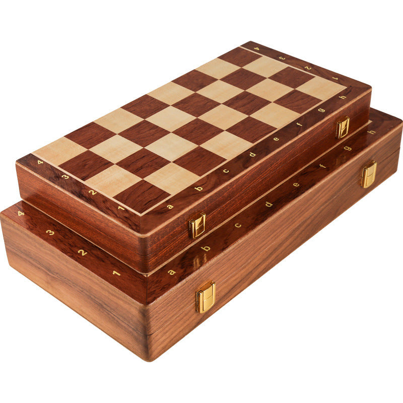 Chess Solid Wood Set Large Children's Wooden Folding Chessboard - Enfance-Heureuse