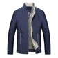 J16-Spring Autumn Jacket Mens Middle Age Business Casual Thin Coat Men Stand Collar Jacket - Enfance-Heureuse