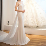 Mid-waist Dream See-through Super Fairy Light Wedding Dress - Enfance-Heureuse