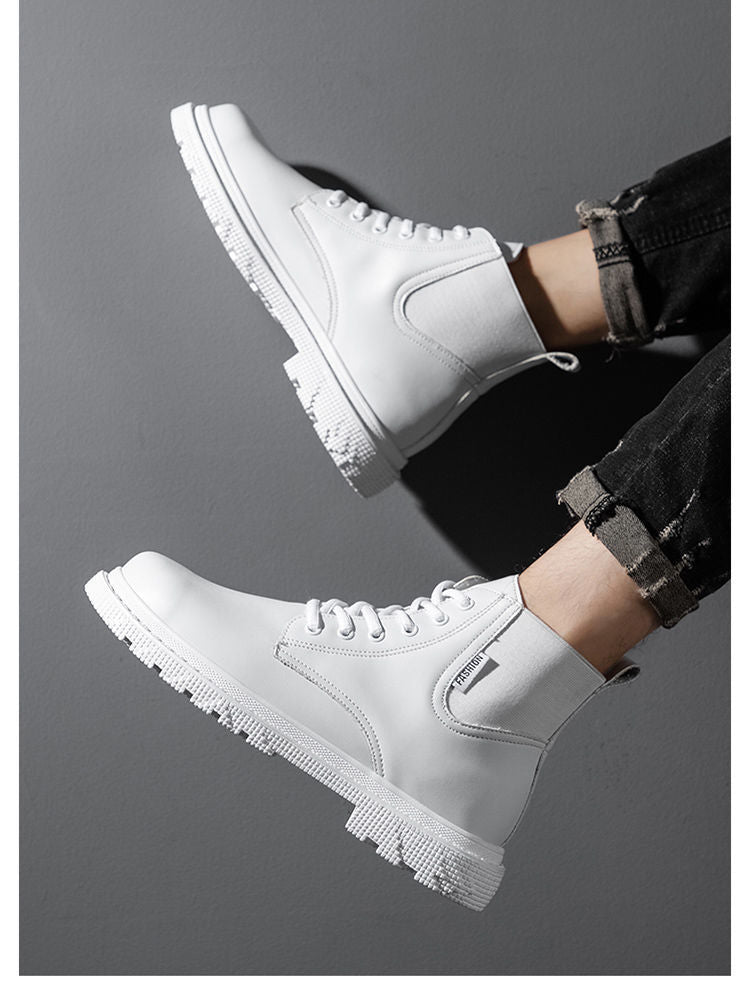 Men's Shoes British Style Martin Leather Ankle Boots Casual - Enfance-Heureuse