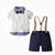 Garçons à manches Courtes T-shirt Pantalon à Bretelles - Enfance-Heureuse