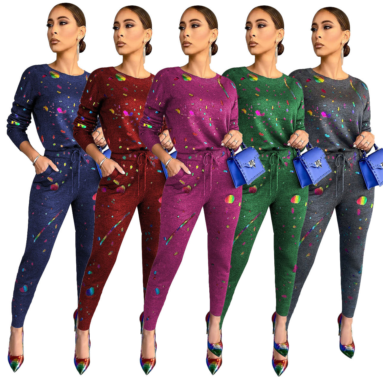 Casual Fashion Digital Printing Two Piece Set - Enfance-Heureuse