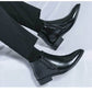 High-top Leather Shoes Men's Side Zipper British Working Wear Ankle Boots - Enfance-Heureuse