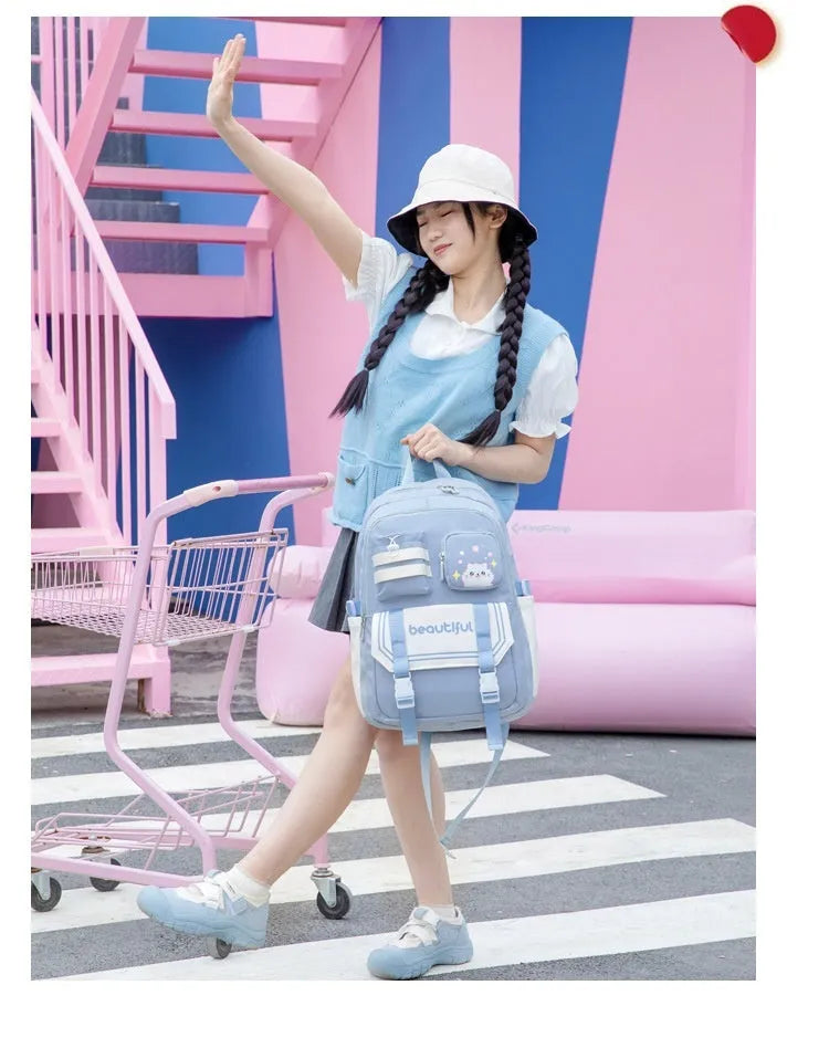 Large Capacity Schoolbag For Primary School Girls Cute - Enfance-Heureuse