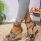 Platform Wedge Sandals with Ankle Strap - Enfance-Heureuse