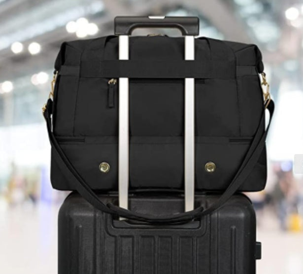 Travel Duffel Bag Sports Gym Bag For Girls Teen Birthday Gifts, Personal Item Weekender Bag Carry On Tote Bags For Women Men,Waterproof Overnight Luggage Bag With Trolley Sleeve - Enfance-Heureuse