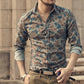 New Fashion Casual Men Shirt Long Sleeve Europe Style Slim Fit Shirt Men High Quality Cotton Floral Shirts Mens Clothes - Enfance-Heureuse