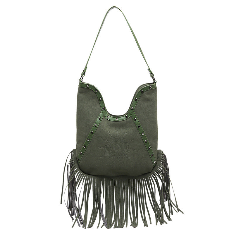 Fashion Rivet Shoulder Large-capacity Crossbody Bag - Enfance-Heureuse