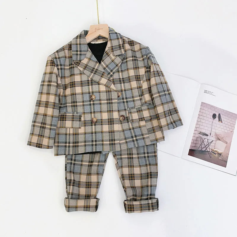 Small, medium and big kids plaid jacket - Enfance-Heureuse