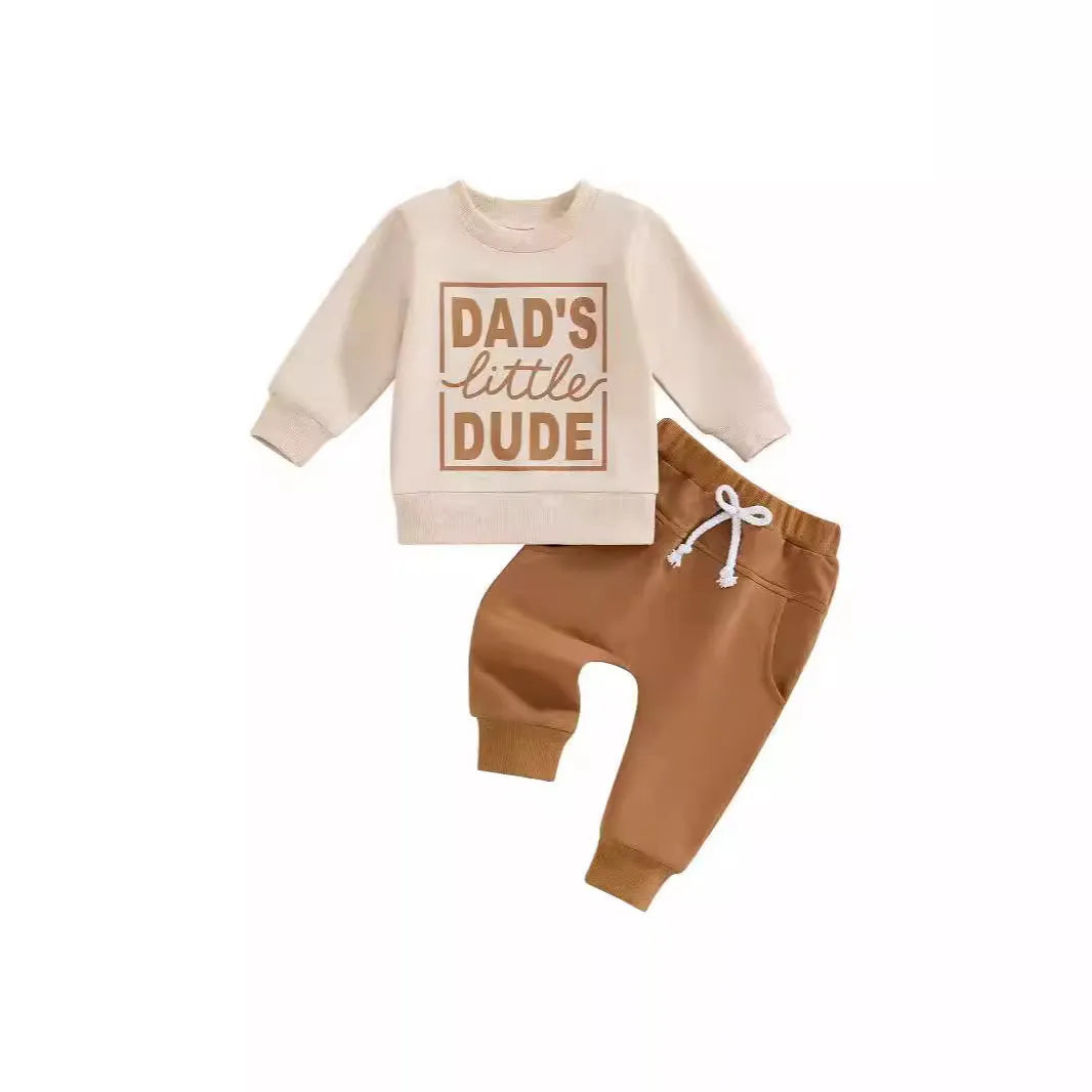 Children's Printing Letter Pullover Sweatshirt Suit - Enfance-Heureuse