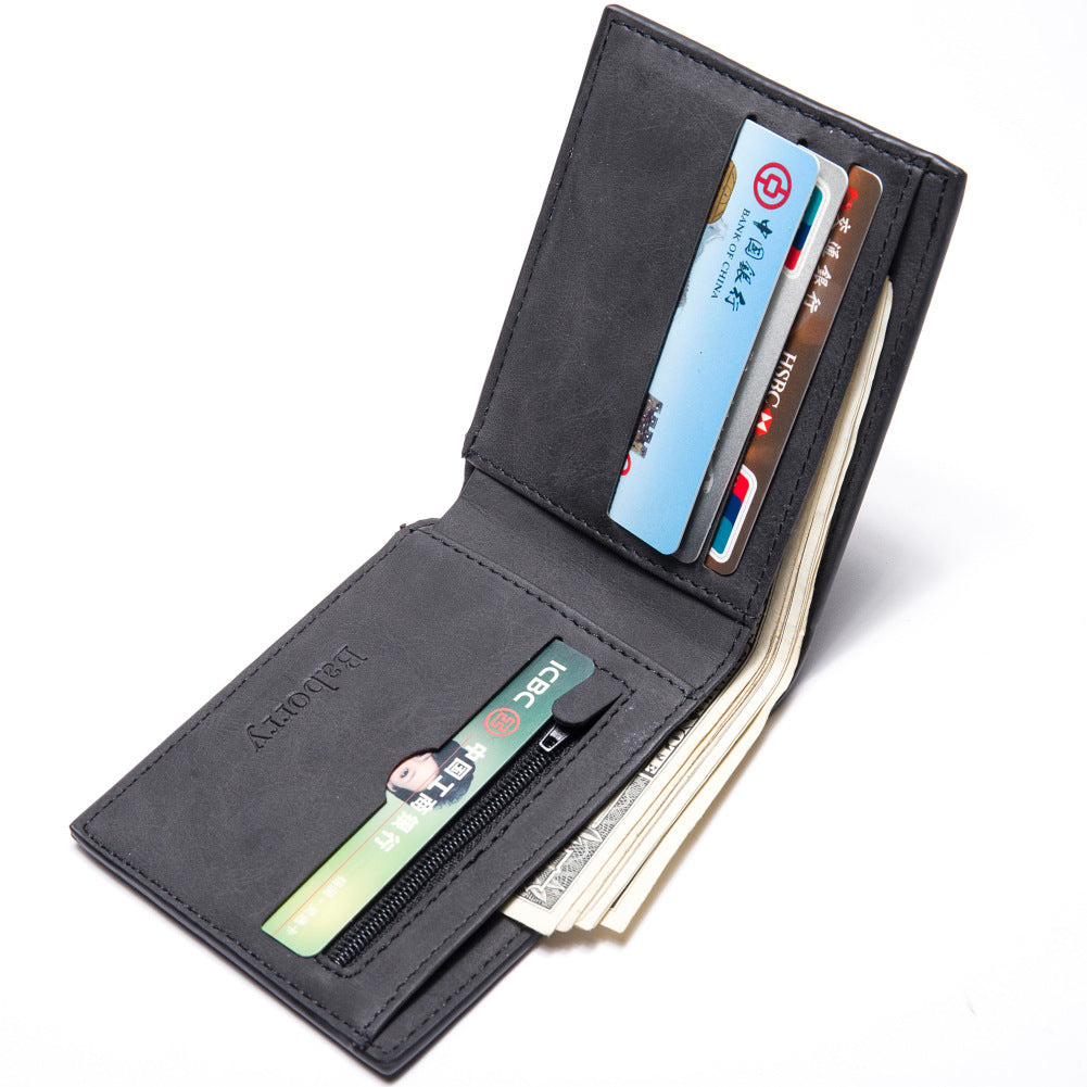 Fashion Men Wallets Mens Wallet with Coin Bag Zipper Small Money Purses New Design Dollar Slim Purse Money Clip Wallet - Enfance-Heureuse