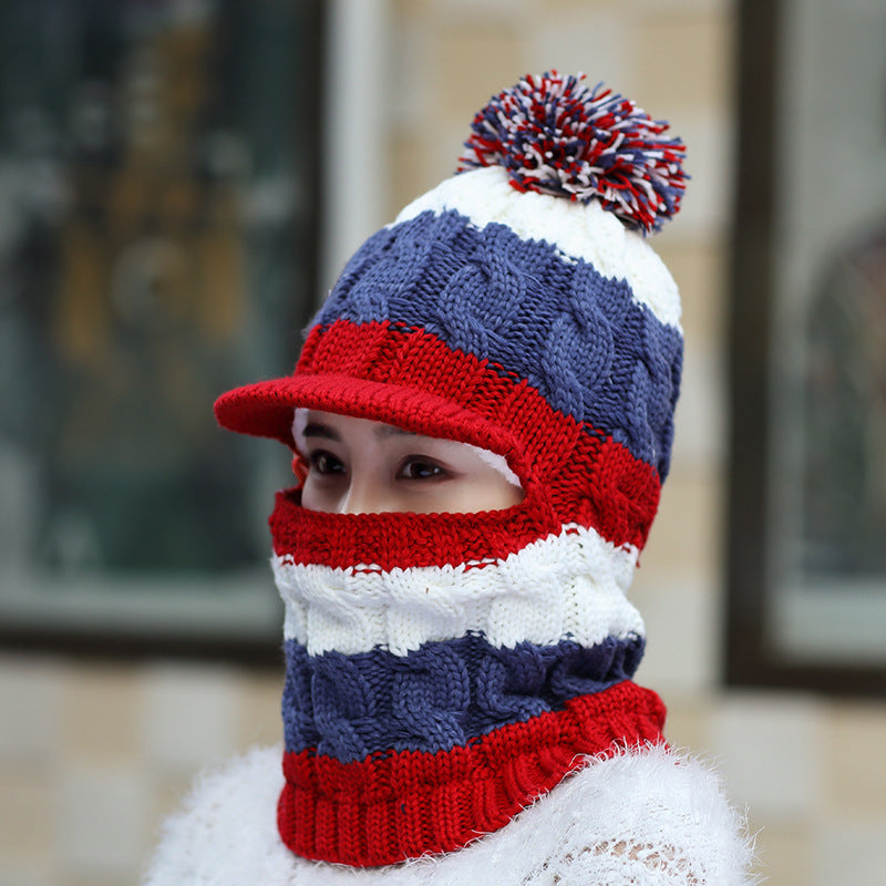 Women's plush thick woolen hat earmuffs