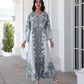 Women's Printed Long Sleeved Robe Dress - Soft And Elastic - Enfance-Heureuse