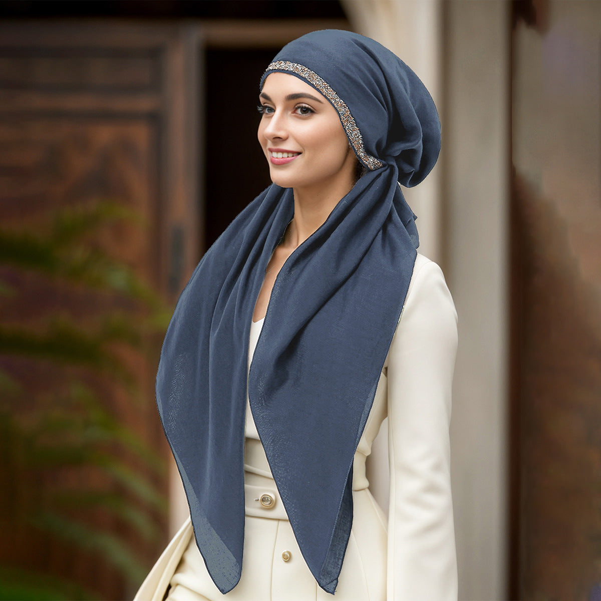 Ethnic Style Solid Color Hot Drilling Tam-o'-shanter Everyday Joker Europe And America