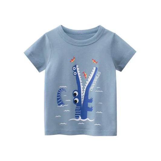 Vêtements pour enfants de marque 27kids T-shirt à manches courtes pour enfants coréens en gros Nouveaux hauts pour garçons d'été pour une génération