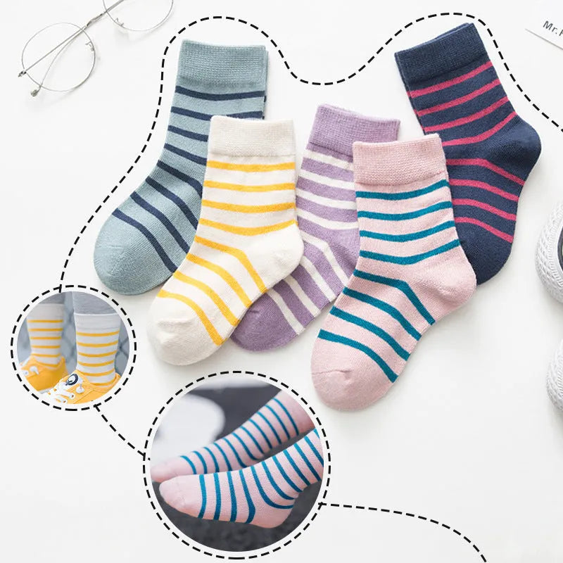 Package post autumn and winter children's socks sports socks 5 pairs - Enfance-Heureuse