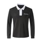 Polos à manches longues et fermeture éclair pour homme, décontractés, col à revers, en coton, avec poches, pour le sport, le golf et le tennis, collection automne 2024