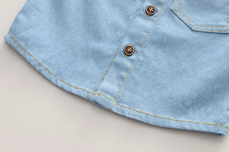 Lapel Short Sleeve Suit Children's Clothing Casual - Enfance-Heureuse