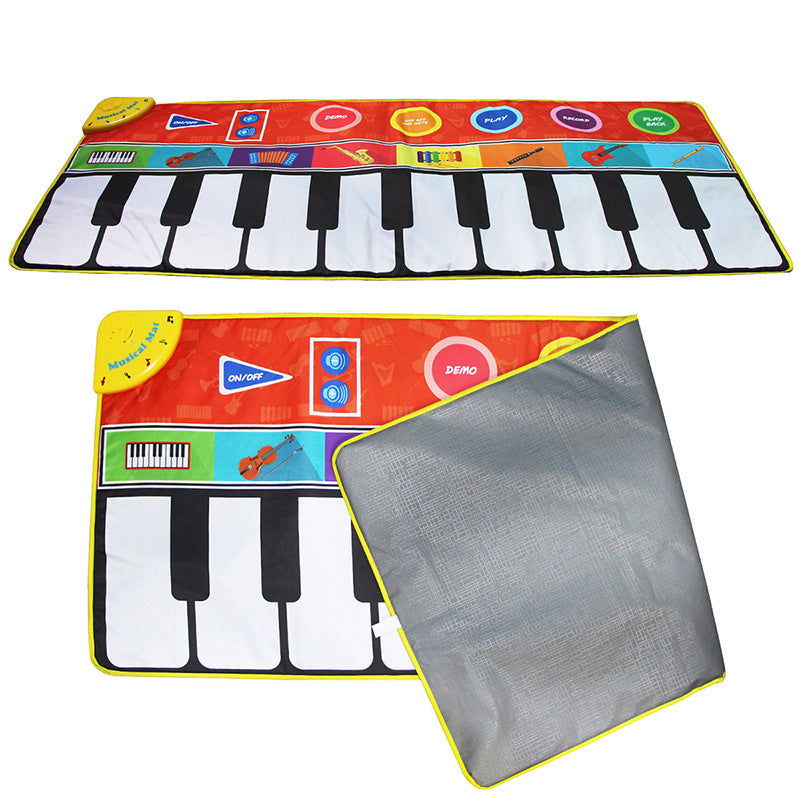 148 * 60cm children''s super large piano music blanket baby dance blanket music carpet piano game mat cross border - Enfance-Heureuse