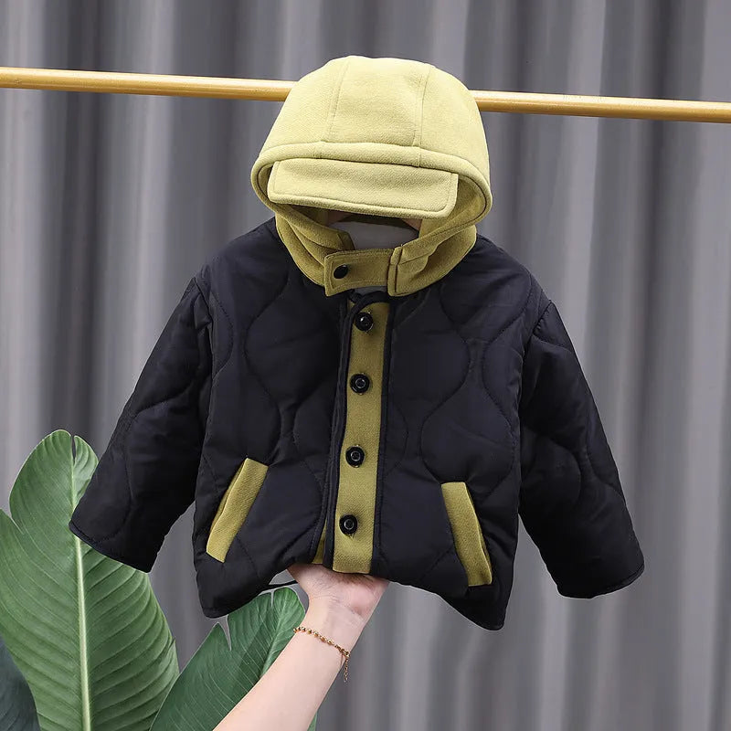 Winter Clothes Boy Hooded Cotton-padded Coat - Enfance-Heureuse
