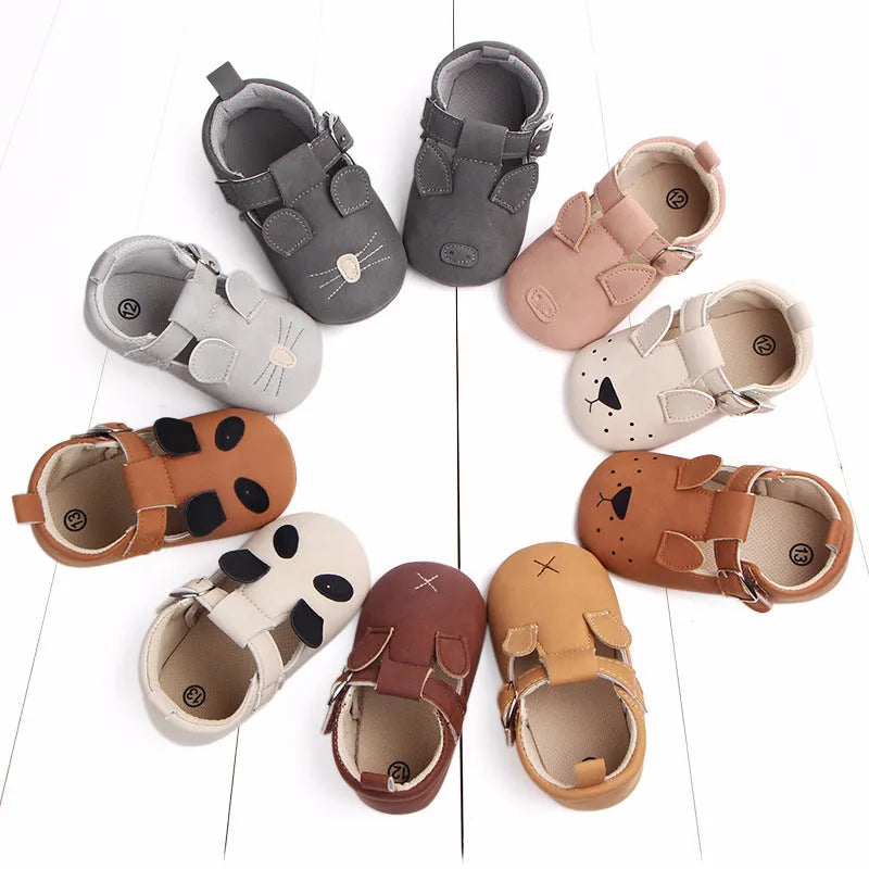 Spring and autumn cartoon animal baby shoes matte leather non-slip soft bottom baby shoes wholesale 0884 - Enfance-Heureuse