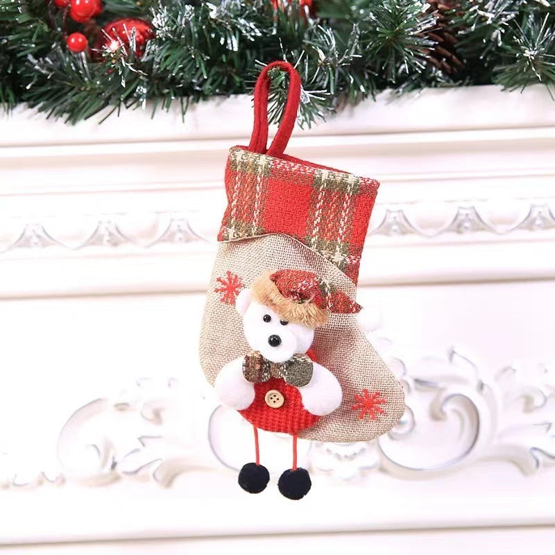 Christmas Decorations Christmas Stocking Pendant Christmas Stocking Gift Bag Hanging Piece - Enfance-Heureuse