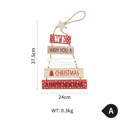 Christmas Wooden English Blessing Listing Wall Decorations - Enfance-Heureuse
