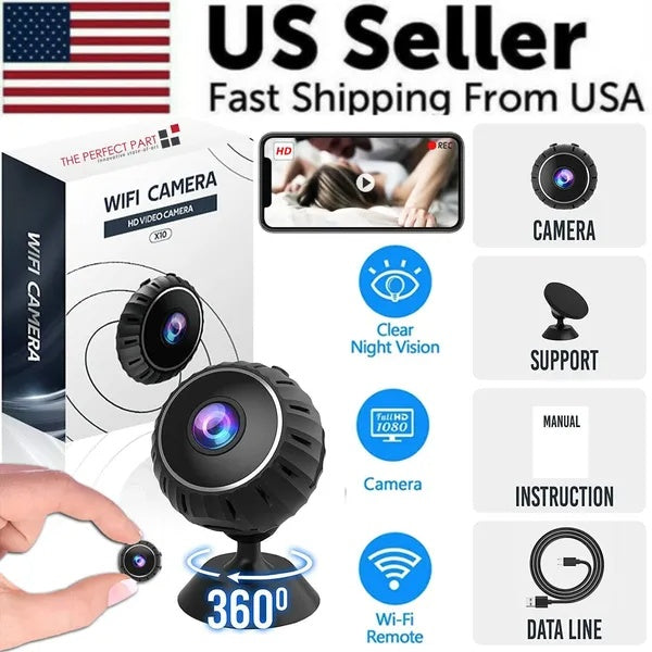 Mini Hidden Spy Nanny Camera Wireless Nanny Cam WiFi Home Security HD 1080P DVR - Enfance-Heureuse