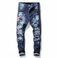 men jeans famous D2 Men slim jeans pants mens denim trousers zipper blue hole Pencil Pants - Enfance-Heureuse
