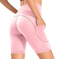 Nude Feel Five Points Yoga Pants Women's Pocket Cycling Pants - Enfance-Heureuse