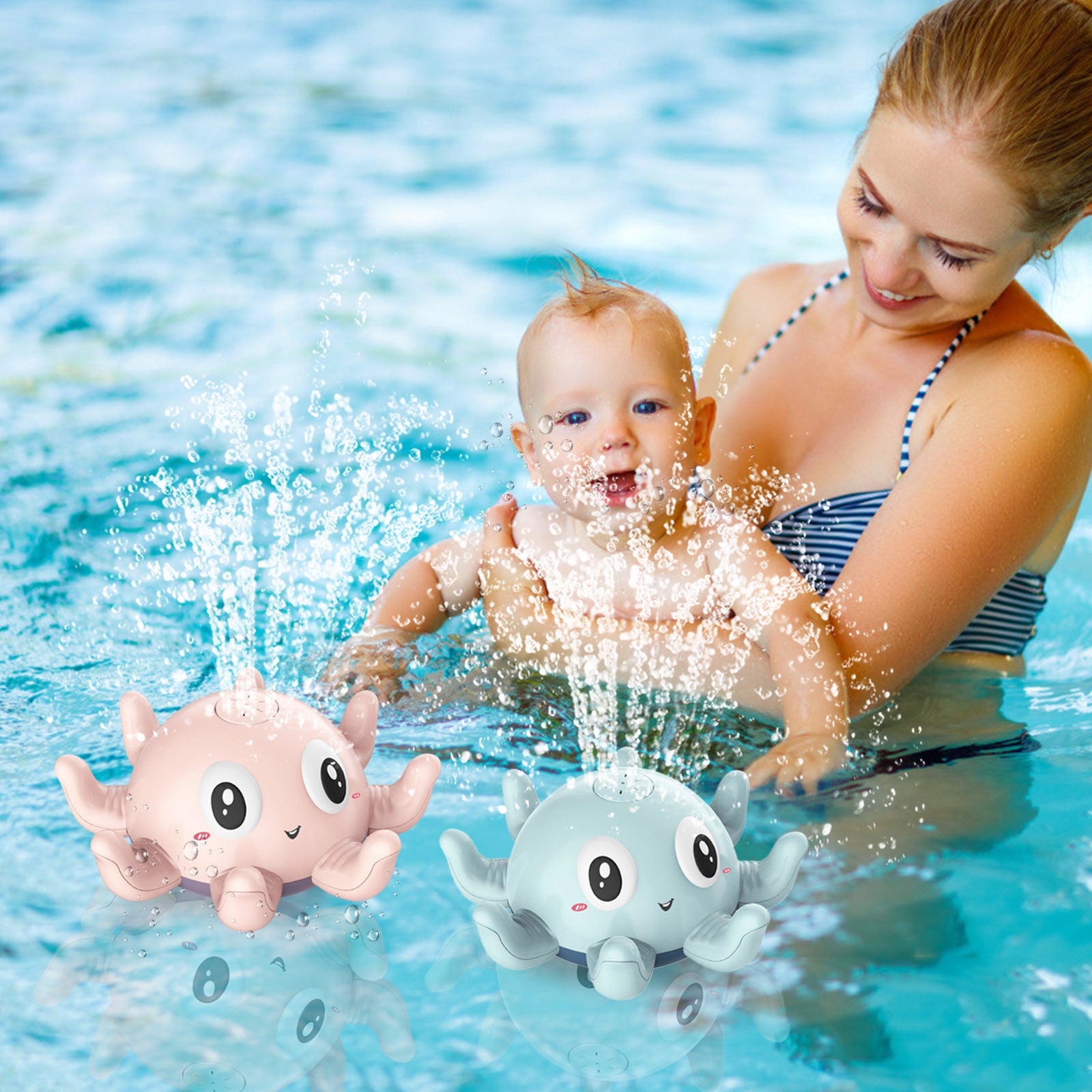 Children's Automatic Water Spray Bath Toys Bath Fun Toys With Flashing Water Spray Toy Baby Swimming Shower With Toys New - Enfance-Heureuse