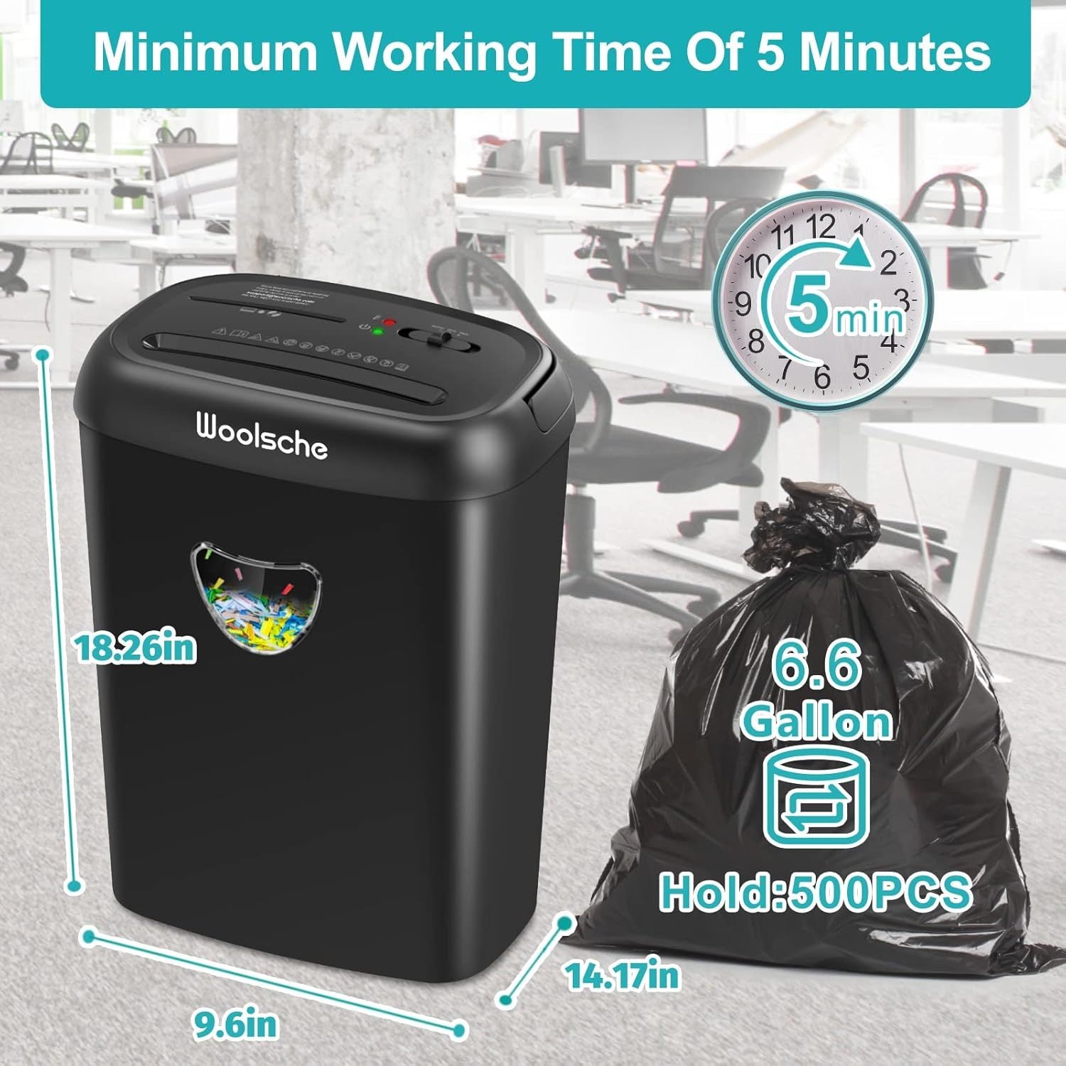 Paper Shredder, 14-Sheet Cross-Cut, 6.6 Gallon Wastebasket, P-4 Security Level, 3 Modes Design - Jam-Proof Heavy-Duty Shredder For Home And Office, FBA Shipping - Enfance-Heureuse